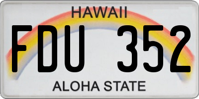 HI license plate FDU352