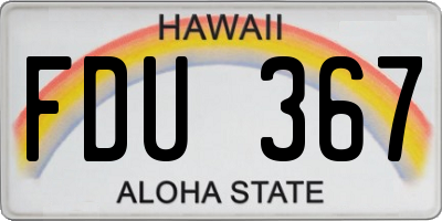 HI license plate FDU367