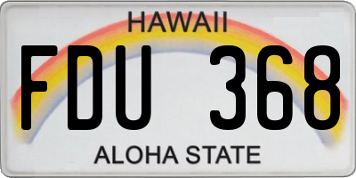 HI license plate FDU368