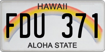 HI license plate FDU371