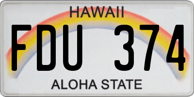 HI license plate FDU374
