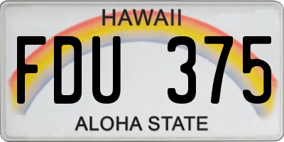 HI license plate FDU375