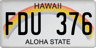 HI license plate FDU376