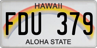 HI license plate FDU379