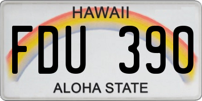 HI license plate FDU390