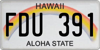 HI license plate FDU391