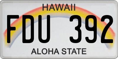 HI license plate FDU392
