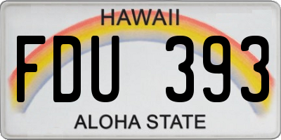 HI license plate FDU393