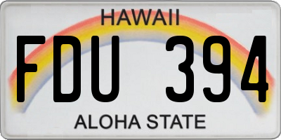 HI license plate FDU394