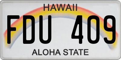 HI license plate FDU409