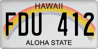 HI license plate FDU412