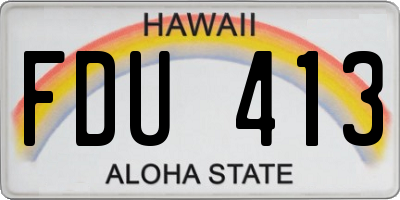 HI license plate FDU413