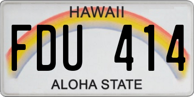 HI license plate FDU414