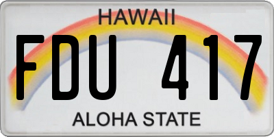 HI license plate FDU417