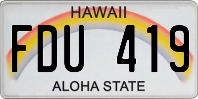 HI license plate FDU419