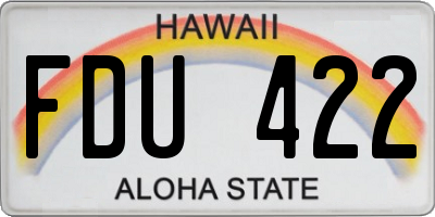 HI license plate FDU422
