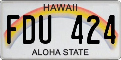 HI license plate FDU424
