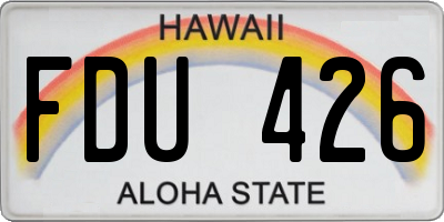 HI license plate FDU426
