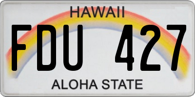 HI license plate FDU427