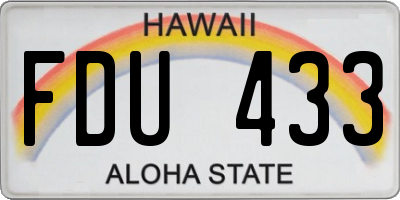 HI license plate FDU433