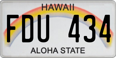 HI license plate FDU434