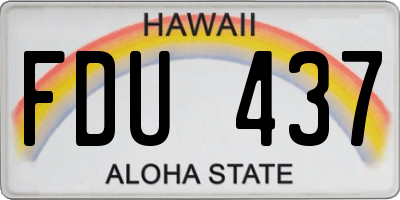 HI license plate FDU437
