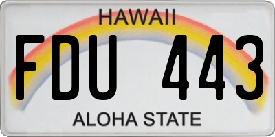 HI license plate FDU443