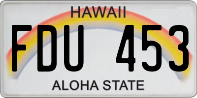 HI license plate FDU453