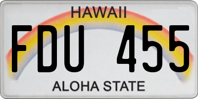 HI license plate FDU455