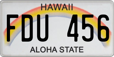 HI license plate FDU456