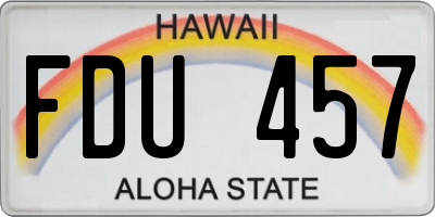 HI license plate FDU457