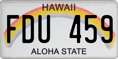 HI license plate FDU459