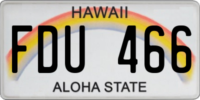 HI license plate FDU466