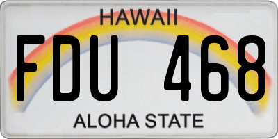 HI license plate FDU468