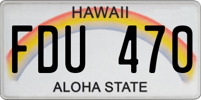 HI license plate FDU470