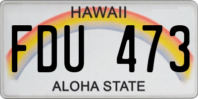 HI license plate FDU473