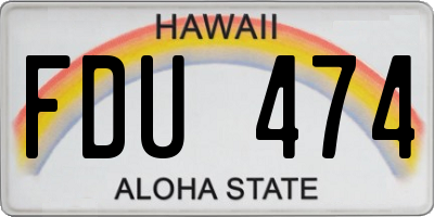 HI license plate FDU474