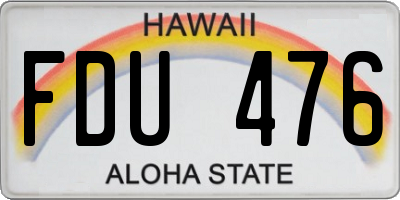 HI license plate FDU476