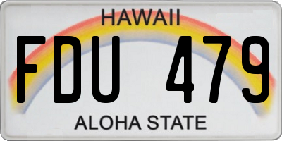 HI license plate FDU479