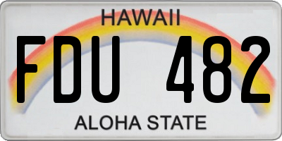 HI license plate FDU482