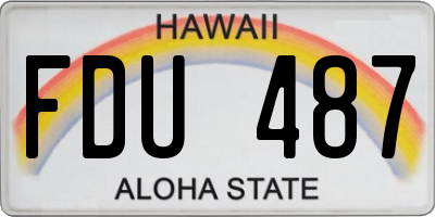 HI license plate FDU487