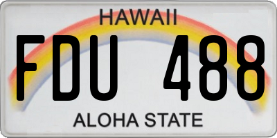 HI license plate FDU488