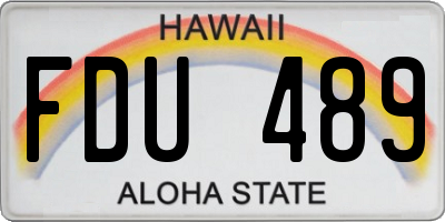 HI license plate FDU489