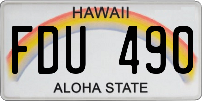 HI license plate FDU490