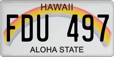 HI license plate FDU497