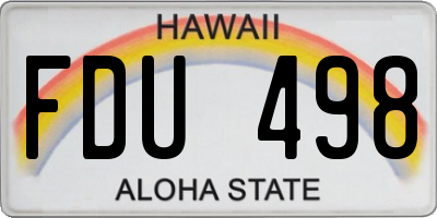 HI license plate FDU498