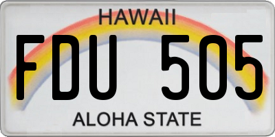 HI license plate FDU505