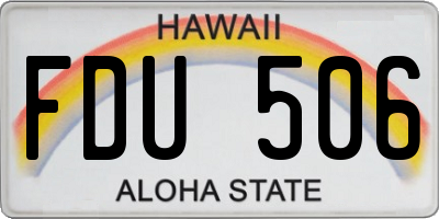 HI license plate FDU506