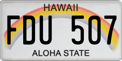 HI license plate FDU507