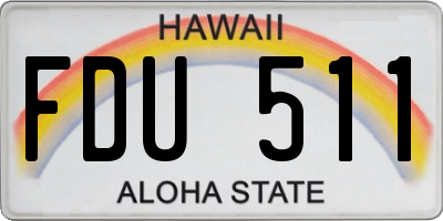 HI license plate FDU511